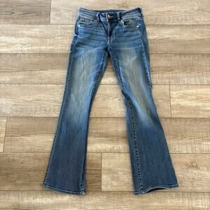 American Eagle Outfitters Kick Boot Jeans Size 6 (27x31) Blue Stretch Denim
